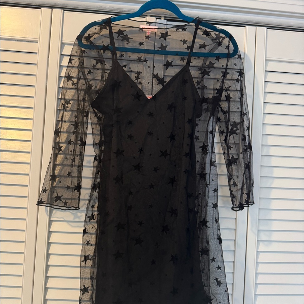 re:named Black Star Mesh Dress